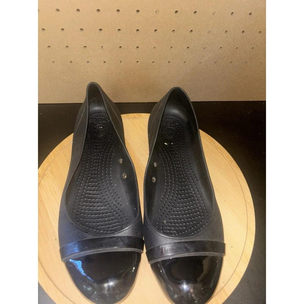 Crocs Womens Brynn Ballet Flats Shoes Black Slip On Strap Round Toe Comfort Sz 9 - Picture 6 of 9